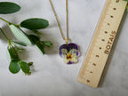 Collier pensée violet/blanc
