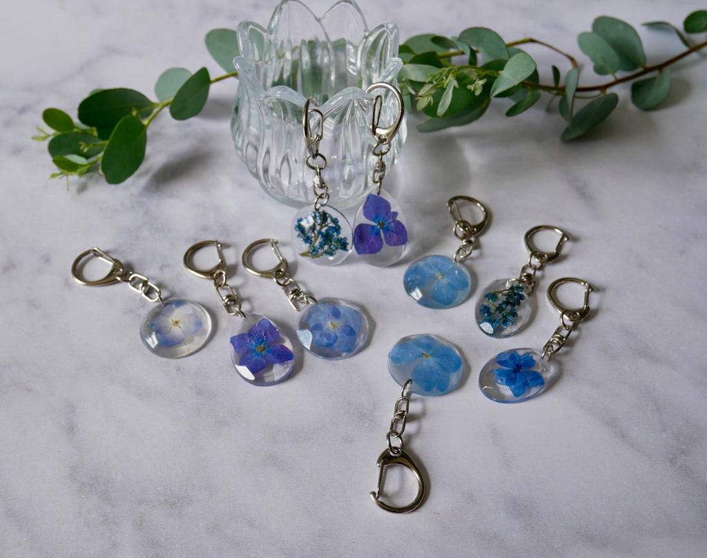Porte-clés hortensia 💙