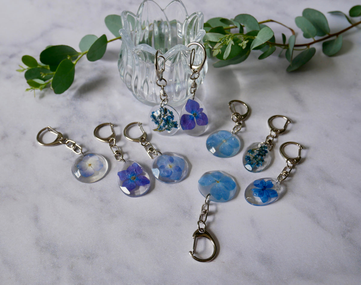 Porte-clés hortensia 💙