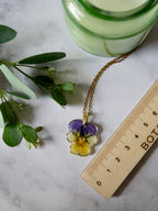 Collier pensée jaune/violet