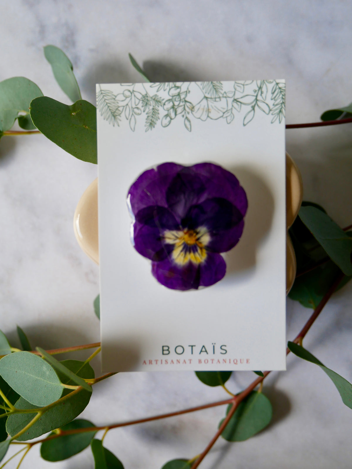 Broche pensée violette