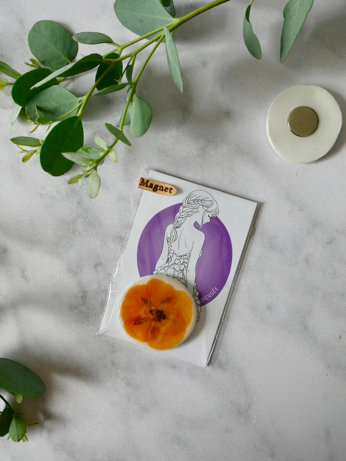 Magnet pensée orange