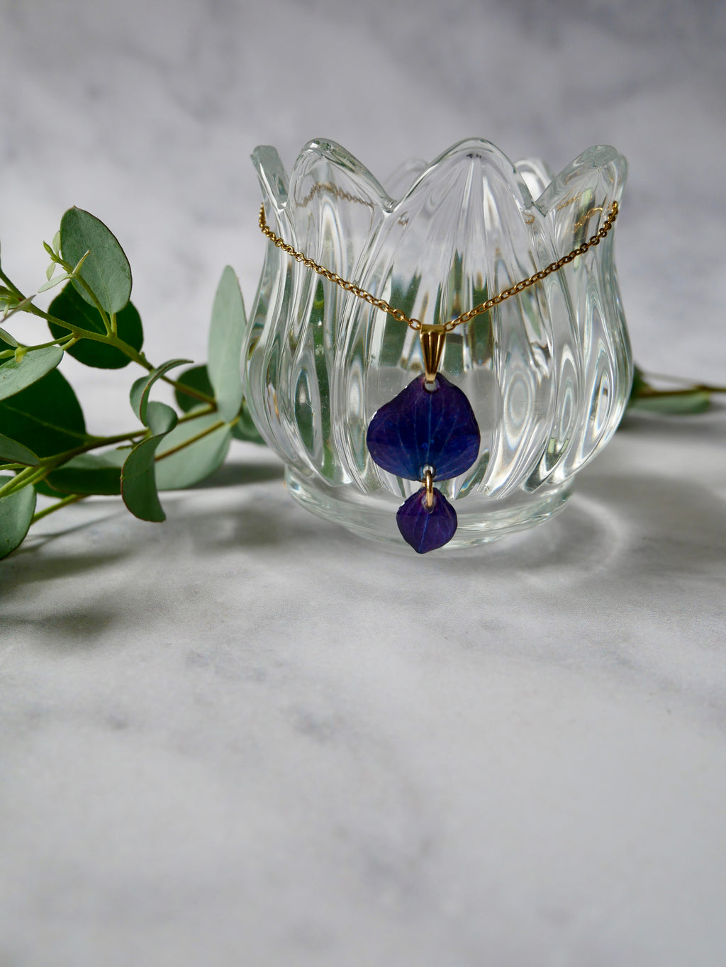 Collier hortensia pétales