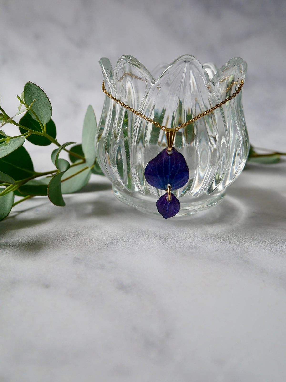 Collier hortensia pétales
