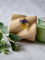 Collier pensée jaune/violet