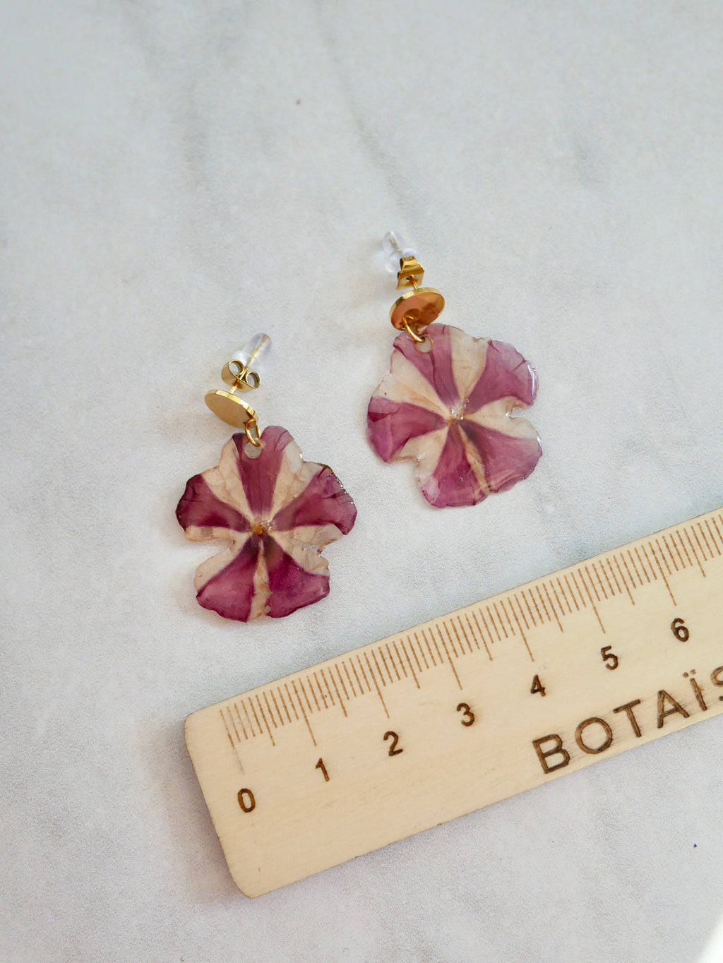 Boucles d’oreilles verveine bicolore