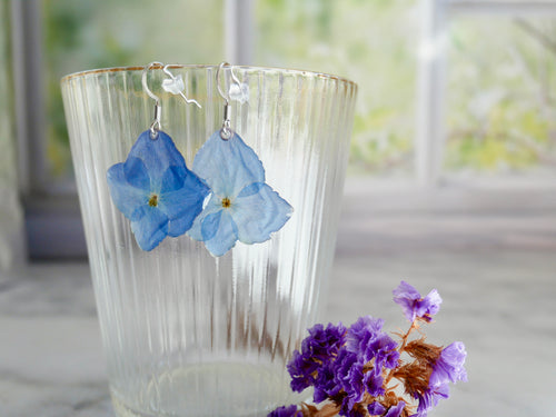 Boucles d’oreilles hortensia crochet