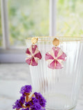 Boucles d’oreilles verveine bicolore