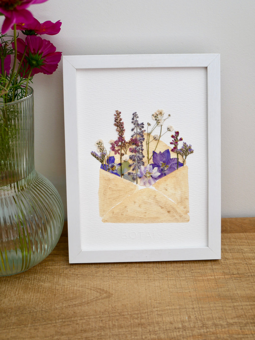 Herbier enveloppe fleurie violet