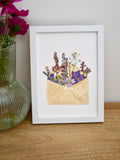 Herbier enveloppe fleurie violet