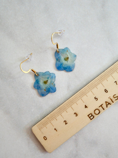 Boucles d’oreilles mini hortensia crochet