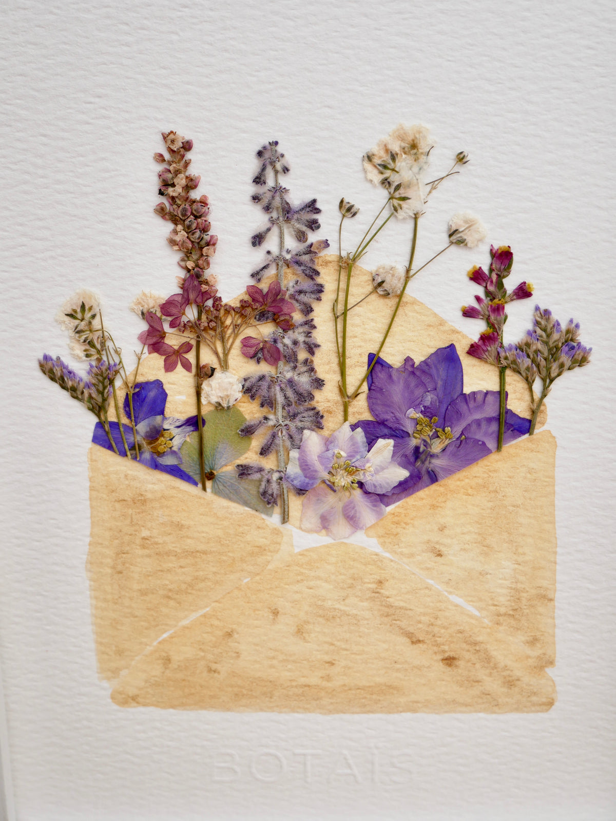 Herbier enveloppe fleurie violet
