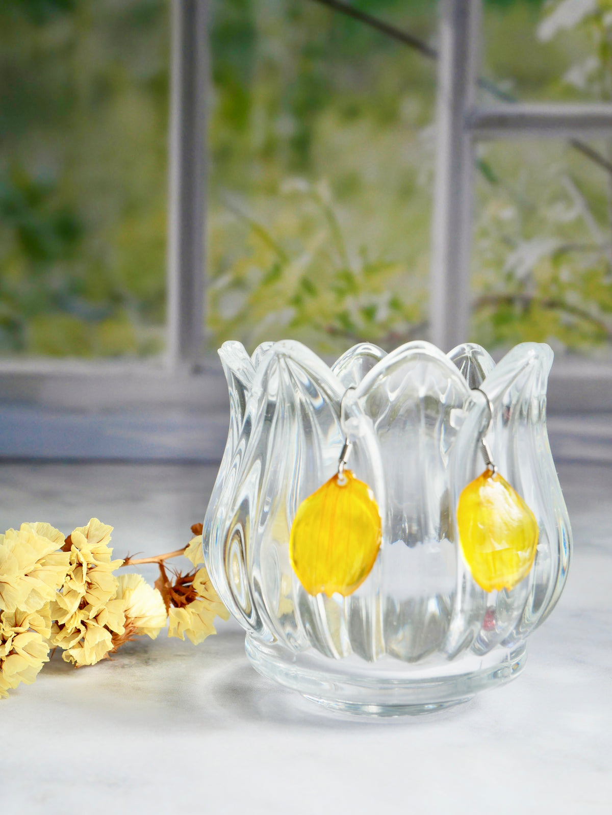 Boucles d’oreilles pétales bidens crochet