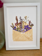 Herbier enveloppe fleurie violet