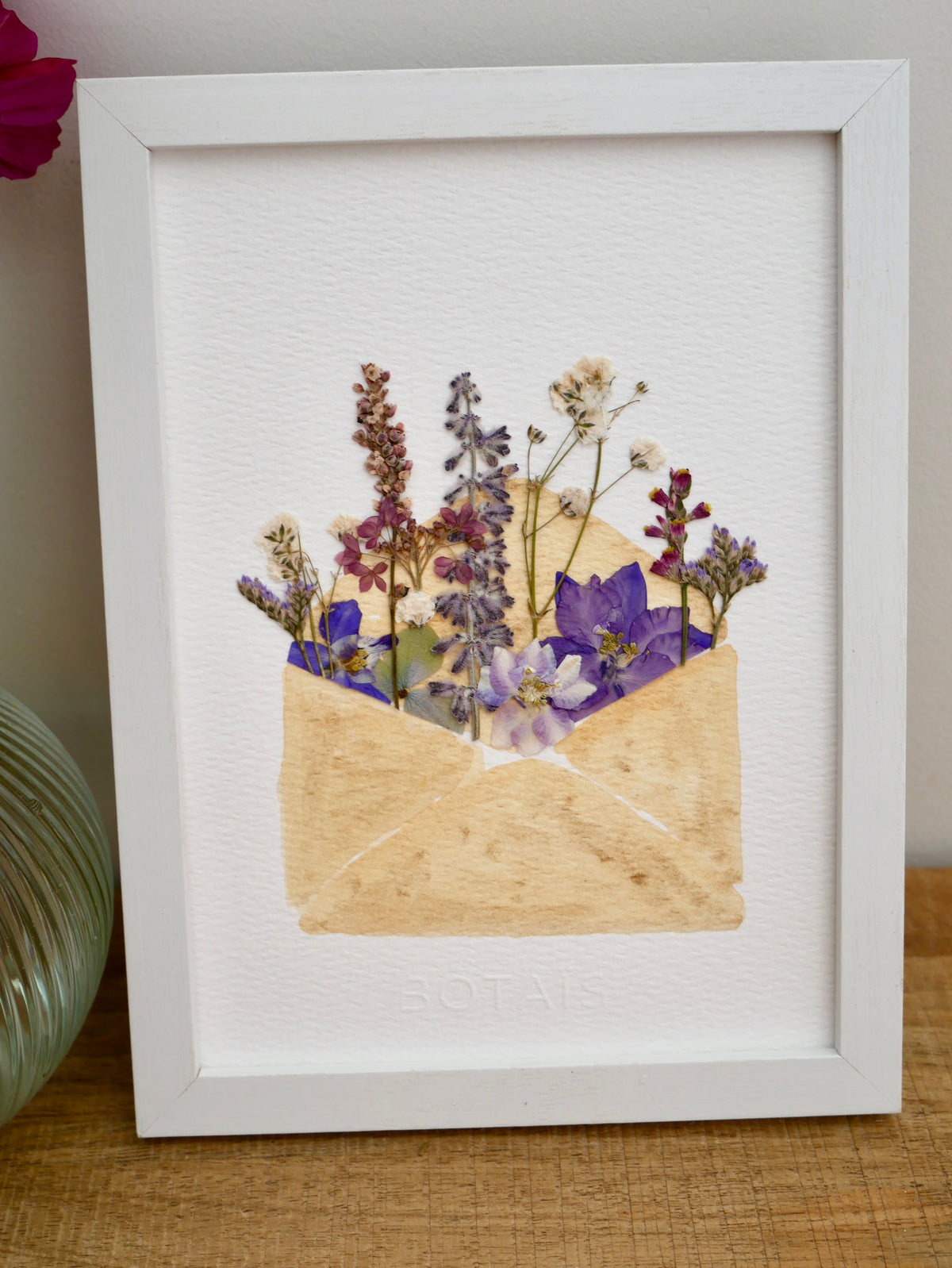 Herbier enveloppe fleurie violet
