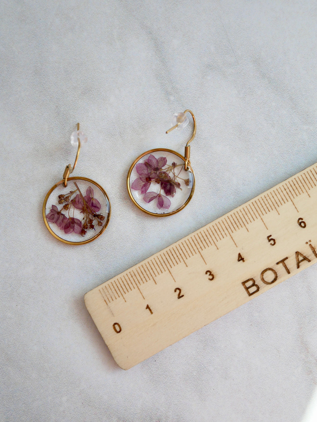 Boucles d’oreilles O hortensia rose