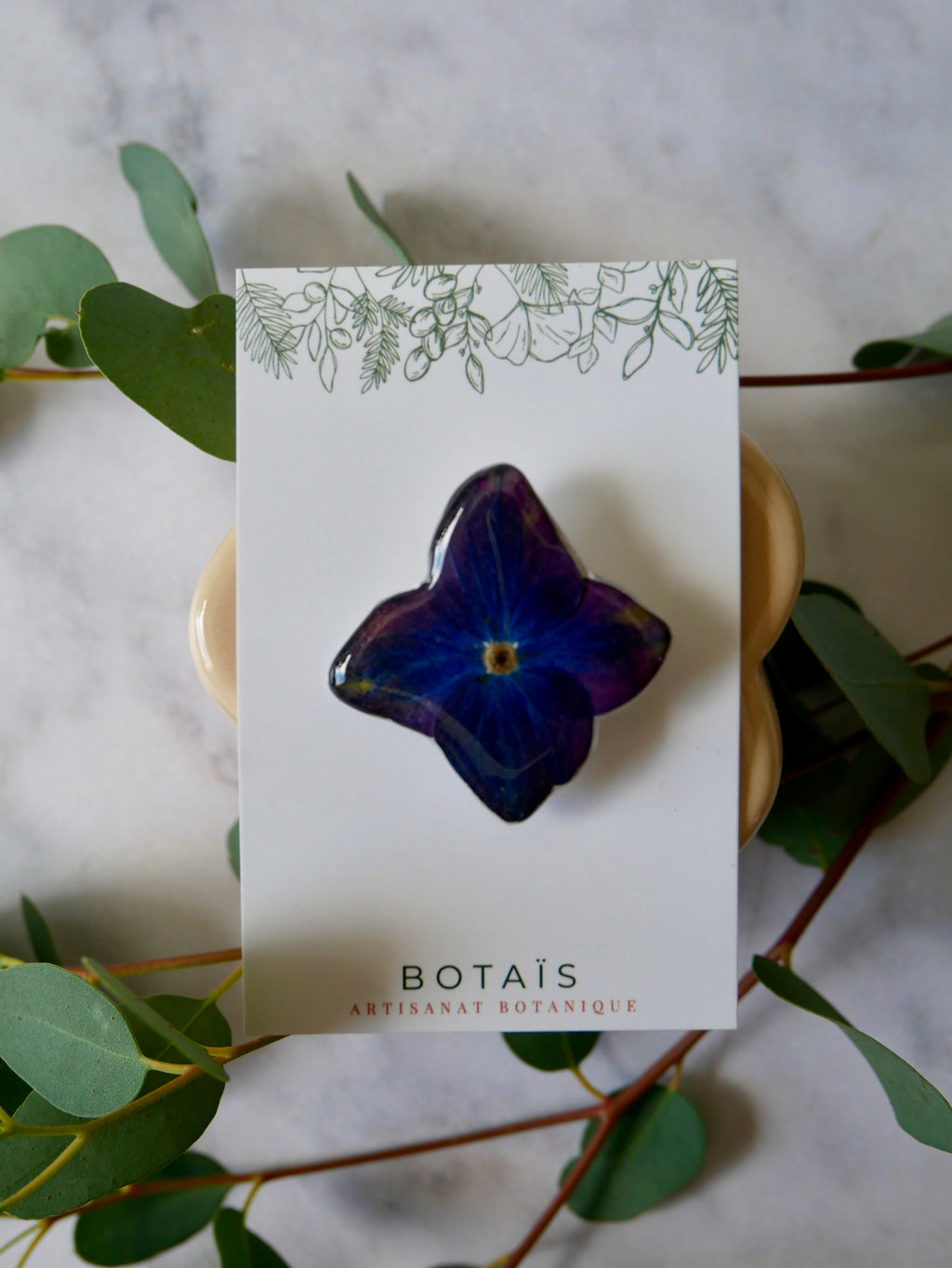 Broche hortensia