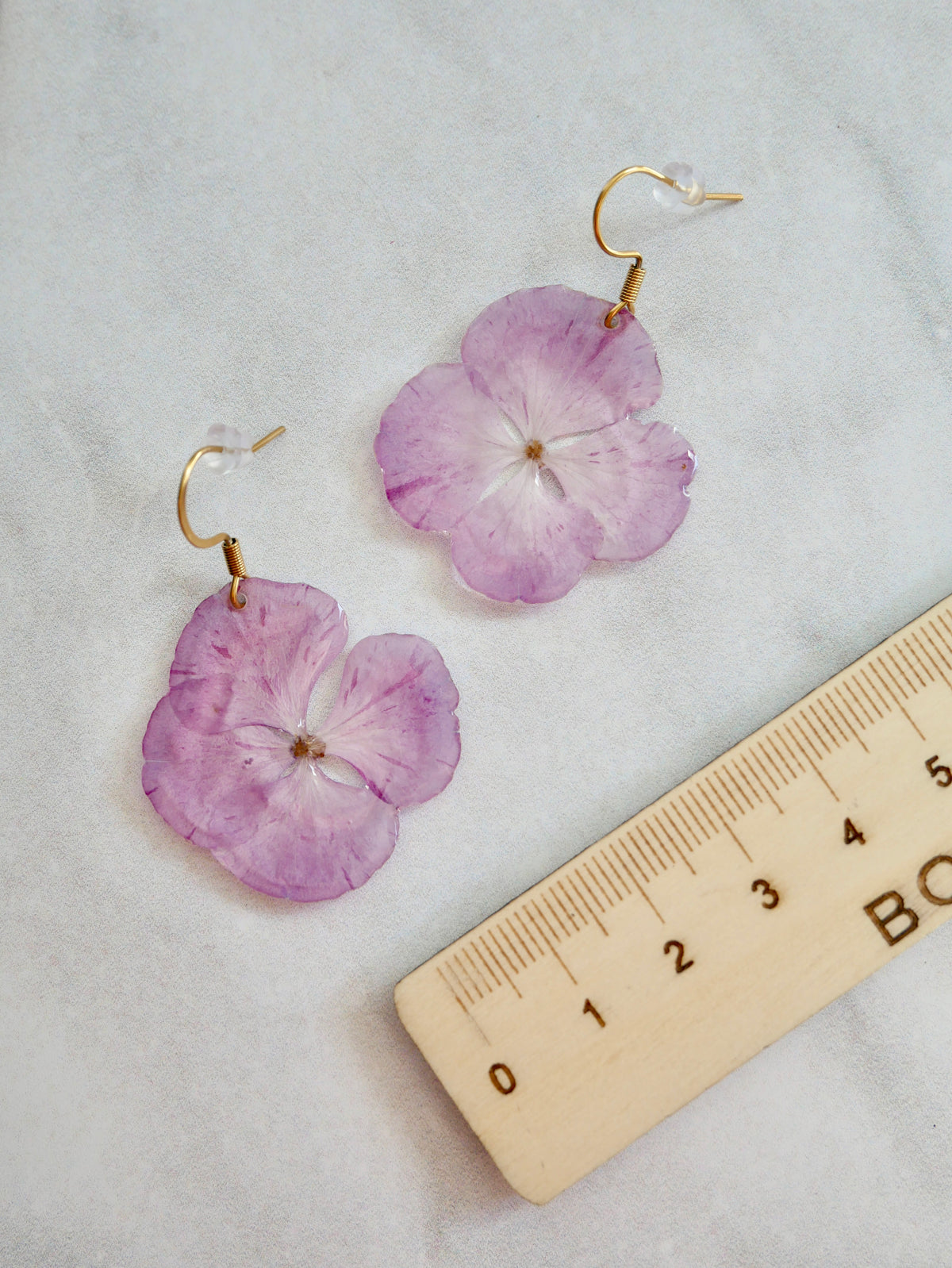Boucles d’oreilles hortensia rose crochet
