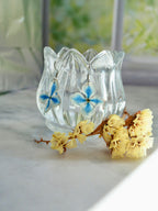 Boucles d’oreilles hortensia bicolore crochet