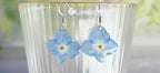 Boucles d’oreilles hortensia bleu crochet