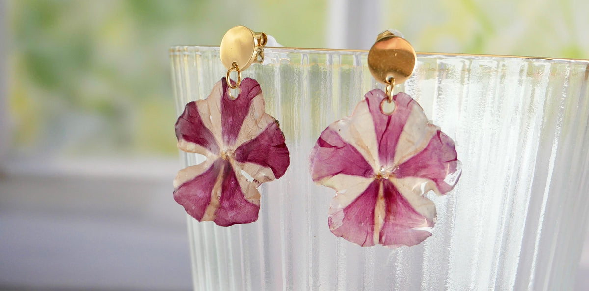 Boucles d’oreilles verveine bicolore