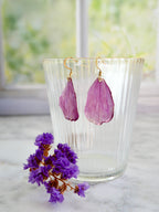 Boucles d’oreilles pétales cosmos crochet
